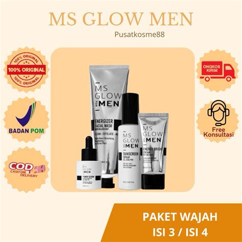 Jual Paket Wajah Ms Glow For Men Original Free Box Mandalika Shopee