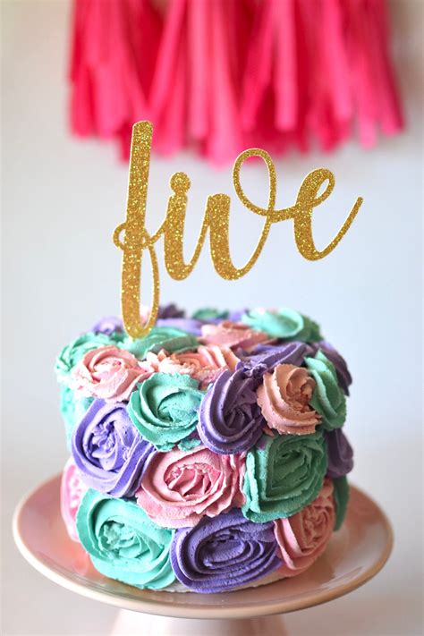 Five Cake Topper 5th Birthday Topper 5 Cake Topper Glitter Five