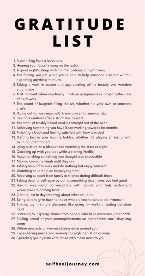 Gratitude List 260 Things To Be Grateful For