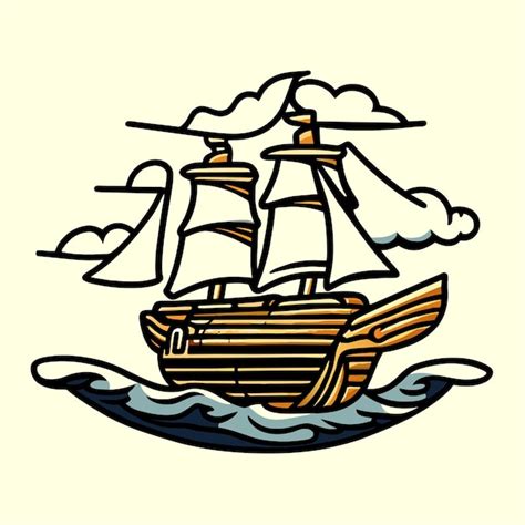 Premium Vector Wooden Boat On The Beach