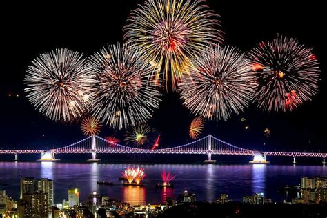 Hd Wallpaper Fireworks Display Eve South Korea New Year Party