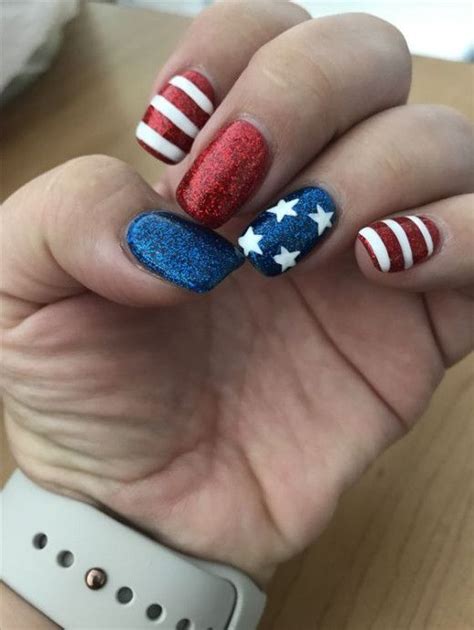 35 Patriotic Nail Designs To Show Off Your Red White And Blue Patriotic Nails Design Nails