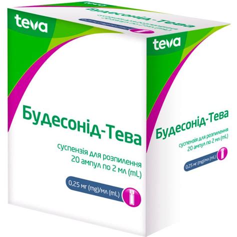 Будесонід-Тева суспензія для розпилення 0,25 мг/мл ампули 2 мл 20 шт ...