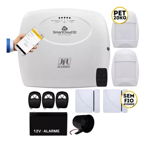 Kit Alarme Jfl Smart Cloud Wifi Ethernet App Sensores