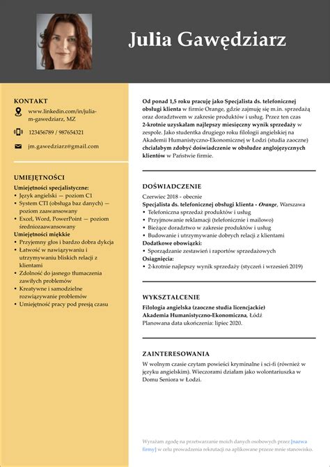 Puste Cv Do Wypełnienia Pdf Word Wzór Do Pobrania