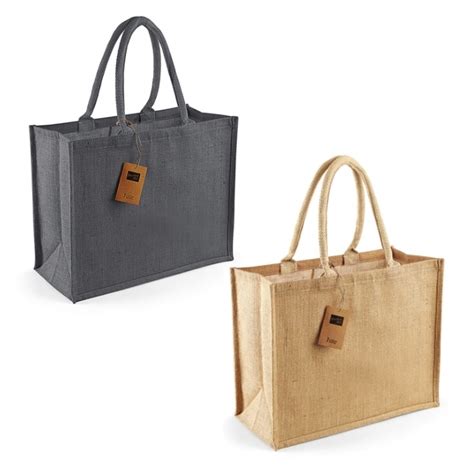 Sac shopping publicitaire en jute avec anses colorées Classic C