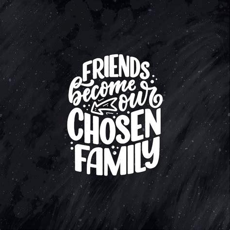 Premium Vector Hand Drawn Lettering Quote In Modern Calligraphy Style About Friends Slogan