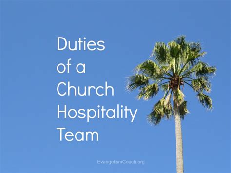 Duties Of Church Hospitality Committee Or Team Evangelismcoach