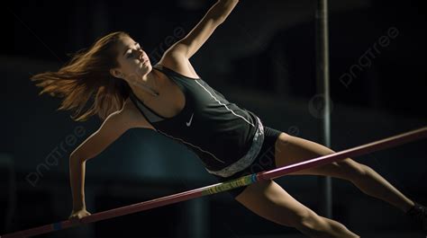 Fundo Menina Pulando Alto Fundo Barras Imagem De Um Salto Vara