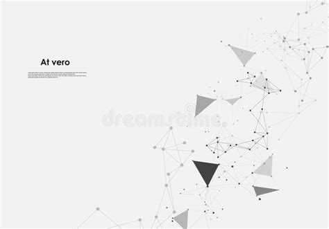 Vector Molecular Abstract Template With Connected Dot And Line