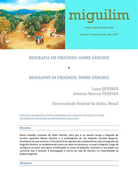 Pdf Biografia Em Processo Sobre SÁnchez Biography In Dokumentips