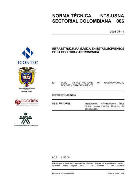 NTS USNA006 pdf NORMA TÉCNICA NTS USNA SECTORIAL COLOMBIANA 006