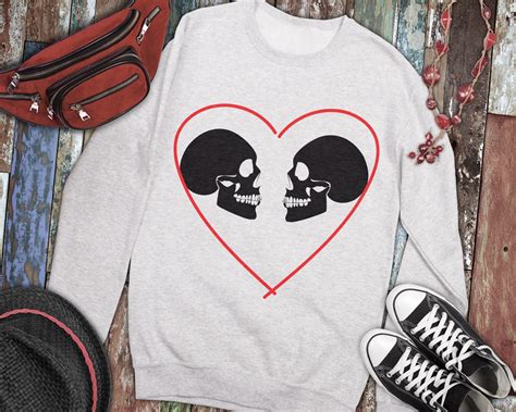 Skeletons Love Svg Skull Svg Heart Svg On Valentine Png  Etsy