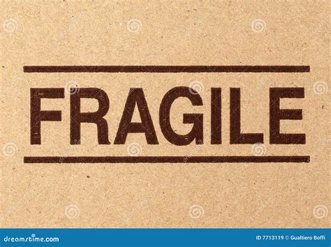 Fragile Symbol On Cardboard Stock Image Image Of Label Packaging