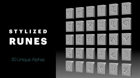 Artstation 30 Stylized Rune Alphas Brushes