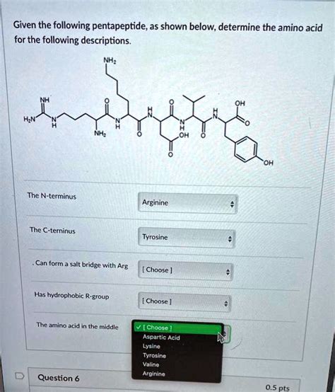 Solvedgiven The Following Pentapeptide As Shown Below Determine The