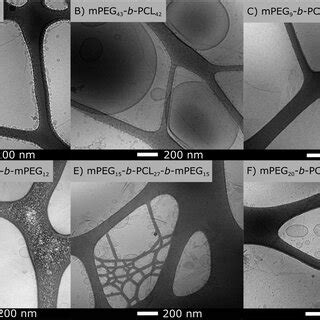 A E Cryo Tem Images Of The Mpeg B Pcl Diblock And Triblock Vesicles