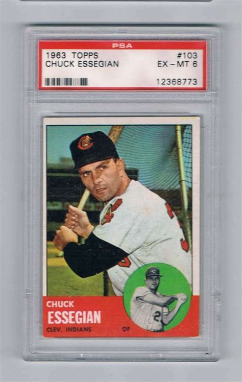 1963 Topps 103 Chuck Essegian PSA 6 EX MT EBay