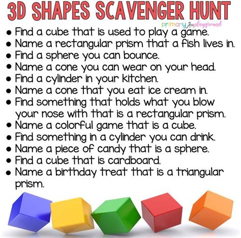 3d Shapes Scavenger Hunt Scavenger Hunt Scavenger Scavenger Hunt