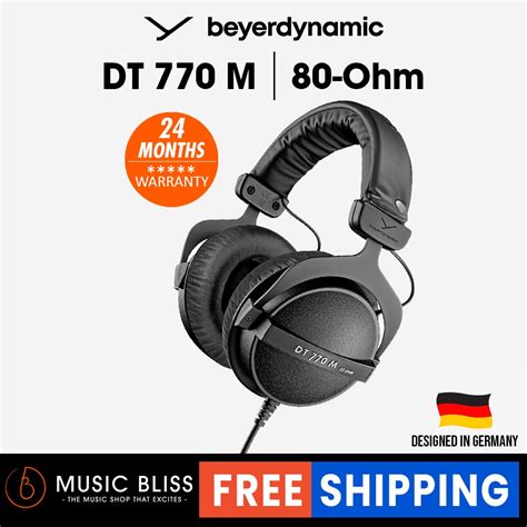 Beyerdynamic Dt 770 M 80 Ohm Over Ear Monitor Headphones In Black Closed Design Wired Dt 770