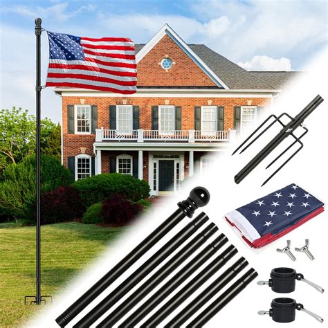 Amazon Xifan Flag Pole Kit For Outside Ft Heavy Duty Flagpole