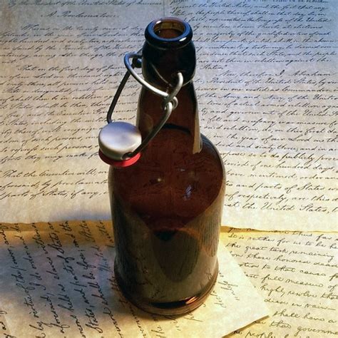 16 Oz Amber Glass Drinking Bottle With Latch Cork By Tiptonlea