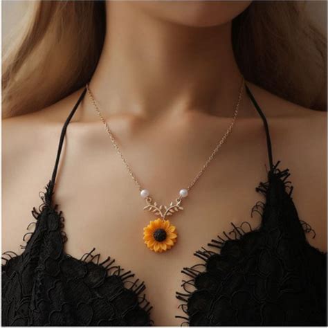 Lumici Zonnebloem Ketting Sunflower Necklace Bloem Zon