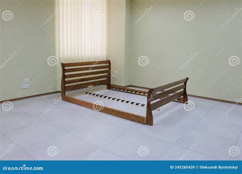 Frame of a Double Wooden Bed Stock Image - Image of wood, empty: 245280439