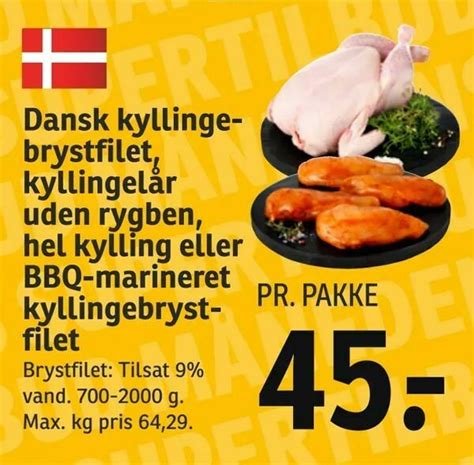 Dansk kyllinge brystfilet kyllingelår uden rygben hel kylling eller