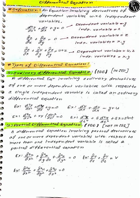 Solution Differential Equation Handwritten Notes Studypool