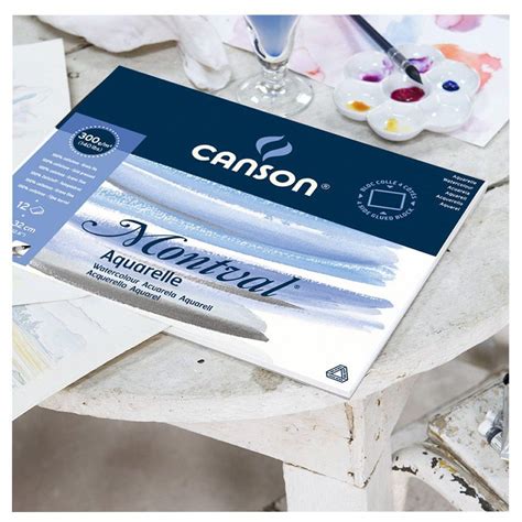 Bloco de Papel Aquarela Canson Montval Textura Fina 300g m² A4 24x32