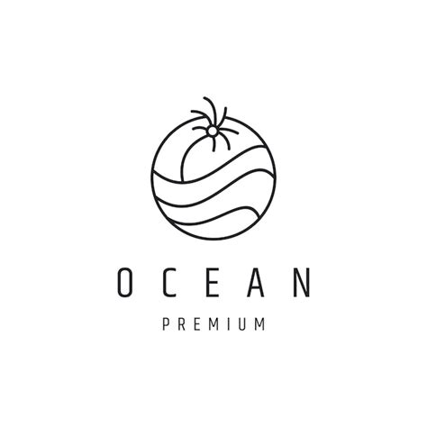 Plantilla De Diseño De Icono De Logotipo De Océano Vector Premium