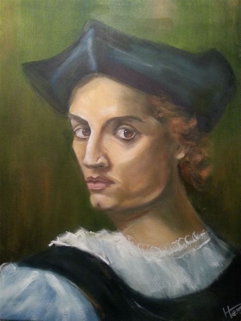 Joven escultor oleo lienzo 60x73 interpretación de Andrea del Sarto