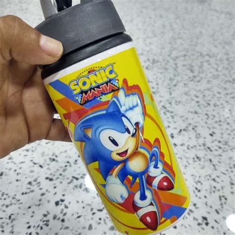 Garrafa Squeeze Sonic Personalizada Nome Garrafa Infantil Shopee