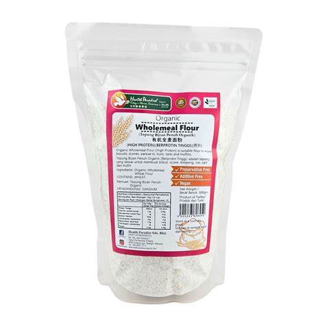 Health Paradise Organic Unbleached Plain Flour High Protein 500g