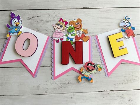 Muppet Babies Themed High Chair Banner Custom Birthday Banners