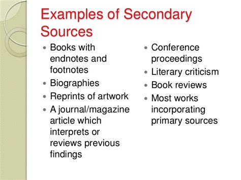 Primary and Secondary Sources