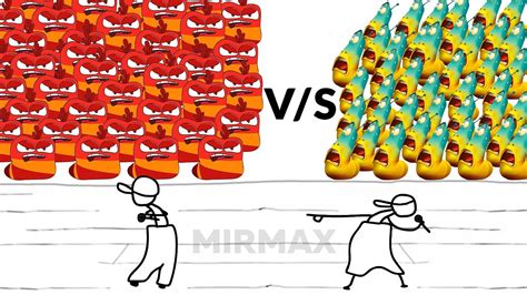 Red Larva Oi Oi Oi VS Yellow Larva Ole Ole Ole Battle YouTube