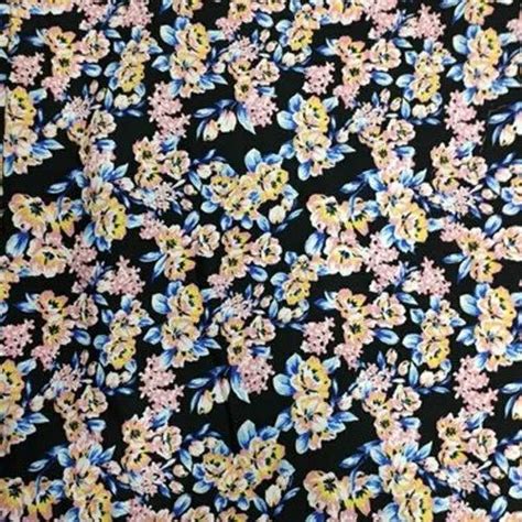 Rotary Print Black American Crepe Fabric For Dress Width 44 Inch Rs