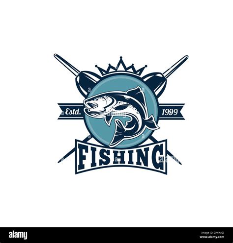 A Vector Illustration Set Of Fishing Tournament Emblem Template Vector