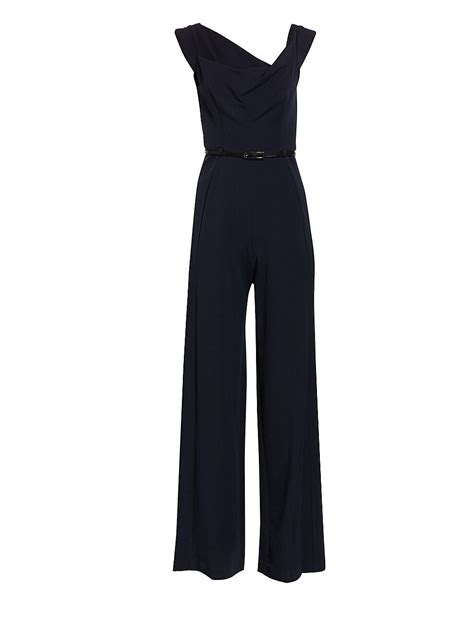 Black Halo Womens Jackie O Jumpsuit Black Editorialist