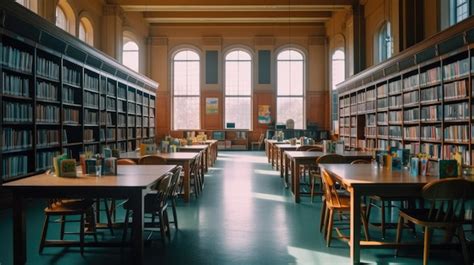 Premium AI Image | photo of the school library with a plain background