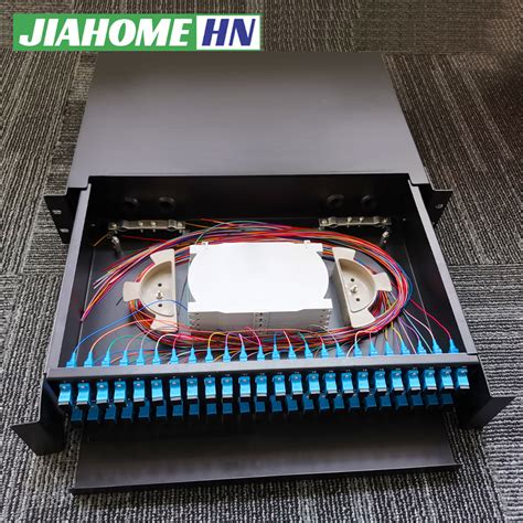 Ftth 19 Inch 1u Odf Sliding Patch Panel Fiber Optic 48 Ports Terminal Box Hunan Jiahome