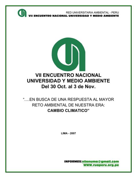 Vii Encuentro Nacional Universidad Y Medio Ambiente