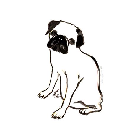 Playful fun abstract realistic Pug drawing in black ink and crayon design | Pugs, Drawings, Crayon