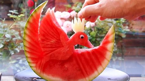 How To Make Watermelon Bird Fruit And Vegetable Carving Garnish