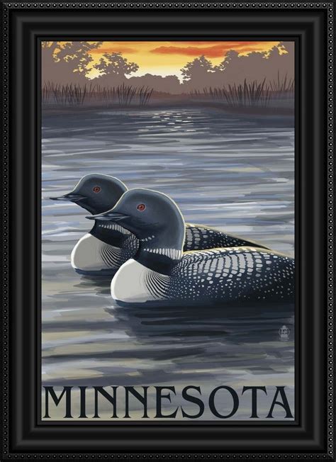 Minnesota Loons Retro Travel Poster Vintage Poster Art Scene Art