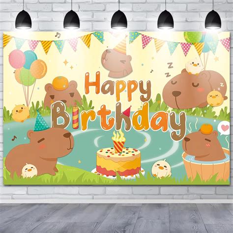 Capybara Birthday Decorations Capybara Happy Birthday Banner Large