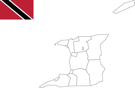 Map And Flag Of Trinidad And Tobago 10199564 Vector Art At Vecteezy