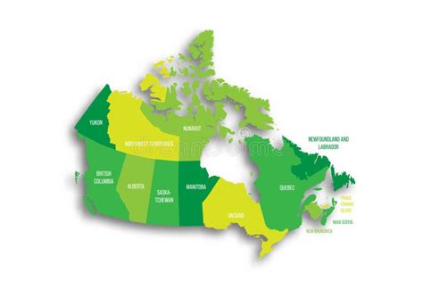 Canada Political Map Of Administrative Divisions Stock Vector